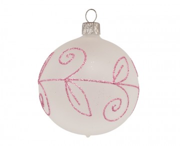 Vánoční koule perleťová, spirálka lístek