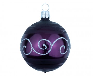 Vánoční koule fialová tmavá, spirálka