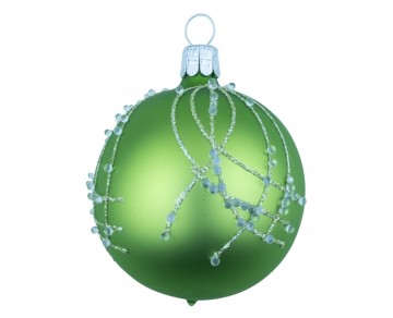 Vánoční koule olivová, perličky