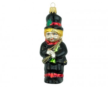 Skleněná figurka kominík, černý