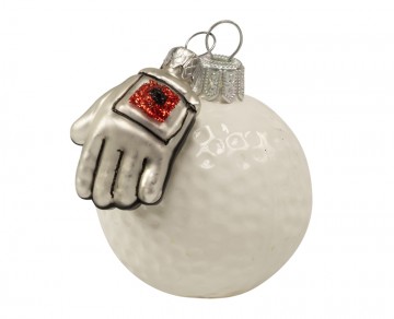 Vánoční ozdoba golfový míček, porcelánová