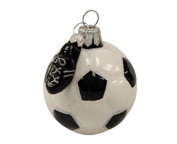 Vánoční ozdoba fotbalový míč, bílá