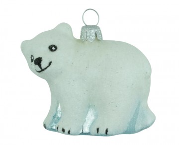 Skleněné zvířátko lední medvěd, perleťový