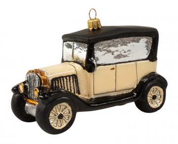 Skleněné auto veterán, šampáňo