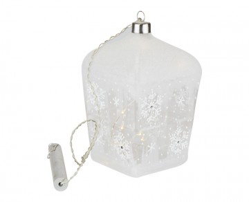 Skleněná LED lucerna, námraza