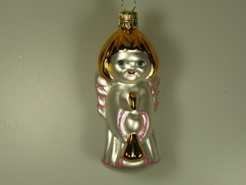 Skleněná figurka anděl, perleťový