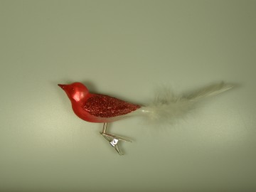 Skleněný ptáček, červený