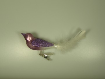 Skleněný ptáček, fialový