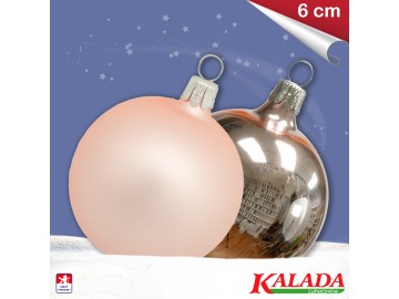 Koule růžová tm. lesk - mat - 6cm