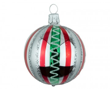 Vánoční koule stříbrná, mix dekorů