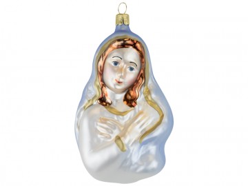 Skleněná figurka madona, bleděmodrá