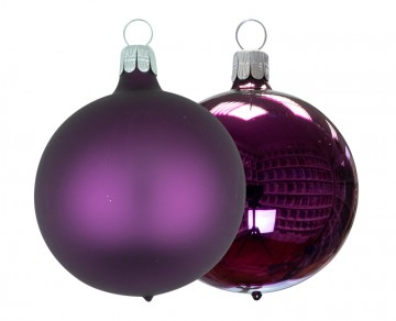 Vánoční koule tmavě fialová, matná a lesklá