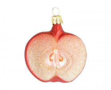 Vánoční ozdoba přírodní tvar béžová, jablko