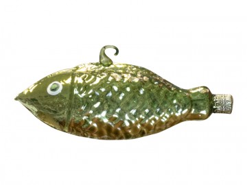Skleněné zvířátko ryba, tmavě zelené