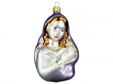 Skleněná figurka madona, fialová sv