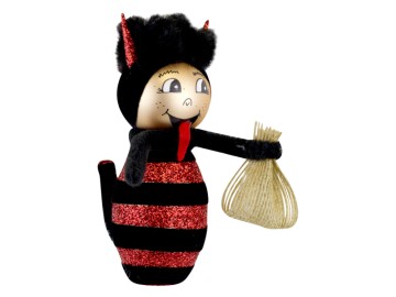 Skleněná figurka čert, béžová