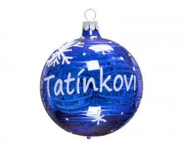Vánoční koule modrá tmavá, koule "Tatínkovi"