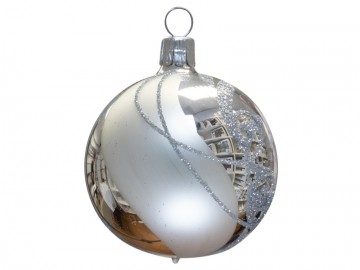 Vánoční koule stříbrná, spirálka