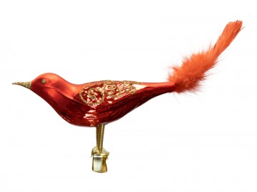 Skleněný ptáček, červený