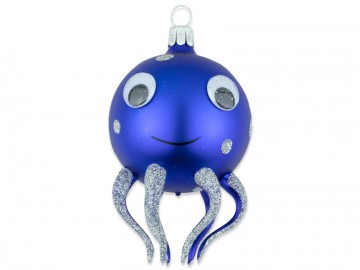 Skleněné zvířátko chobotnice, modrá