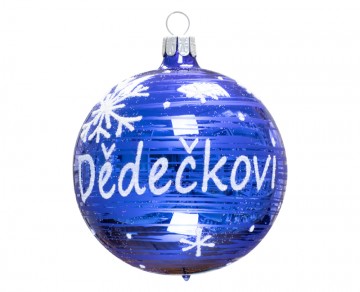 Vánoční koule modrá tmavá, koule "Dědečkovi"