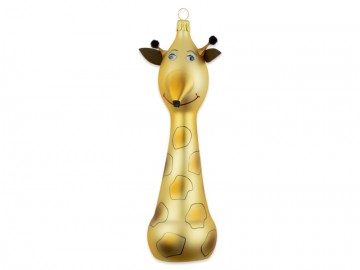 Skleněné zvířátko žirafa, tmavě zlatá