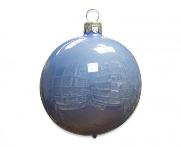 Vánoční koule světle modrá, porcelánový odlesk
