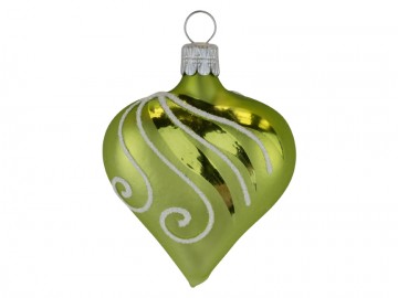 Vánoční srdce olivová, ornament