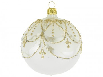 Vánoční koule perleťová, ornament