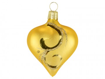 Vánoční srdce zlatá tmavá, ornament