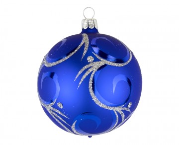 Vánoční koule modrá, ornament