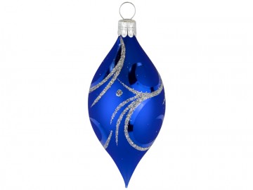 Vánoční ozdoba oliva modrá tmavá, ornament