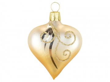 Vánoční srdce šampáňo, ornament