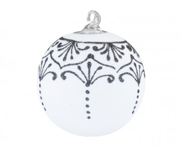 Vánoční koule ornament, bílá