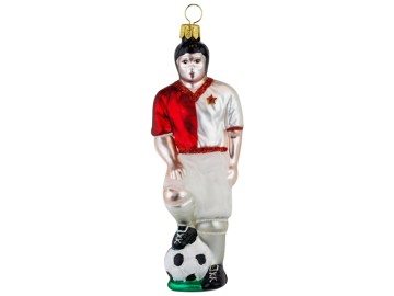 Skleněná figurka, fotbalista Slavie Skleněná figurka, fotbalista Slavie