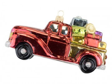 Vánoční ozdoba, auto truck s dárky, tradiční