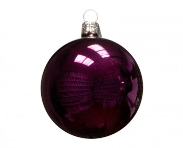Vánoční koule tmavě fialová, lesklá